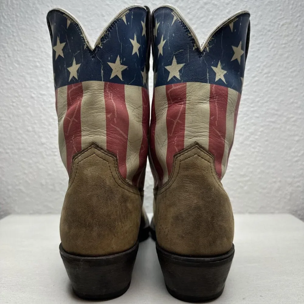 Ariat Circuit Patriot Womens Brown Leather American Flag Western Boots 10019950 - Picture 4 of 7